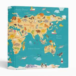 Classeur Carte animale du monde pour des enfants