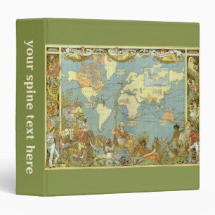 Classeur Carte antique du monde de l'Empire britannique, 18