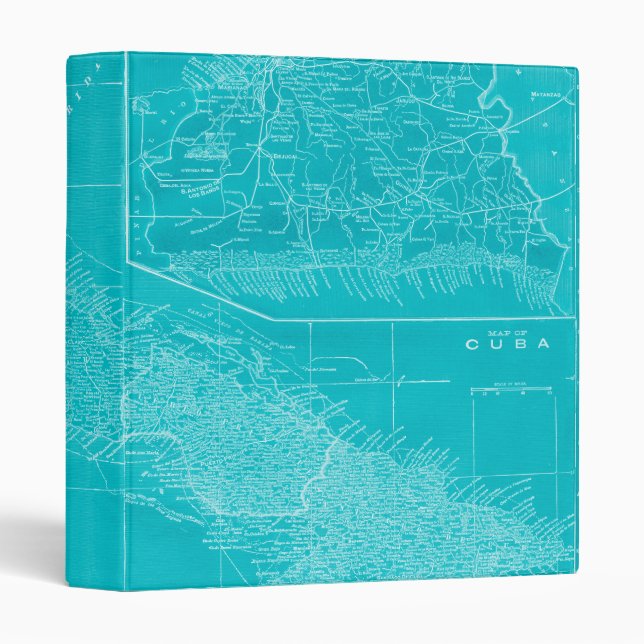 Classeur Carte Blue Cuba (Devant/Côté)
