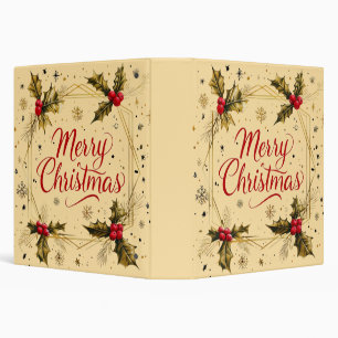 Classeur Carte classique Joyeux Noël avec Holly Design