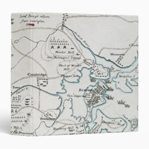 CLASSEUR CARTE DE BOSTON-CONCORD, 1775