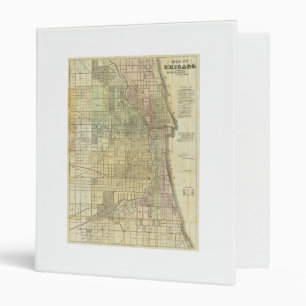 Classeur Carte de Chicago Illinois 1857