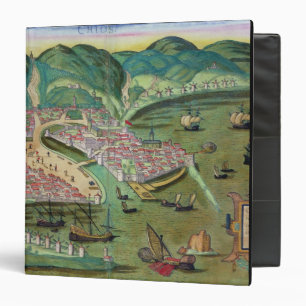 Classeur Carte de Chios, de "Civitates Orbis Terrarum" par