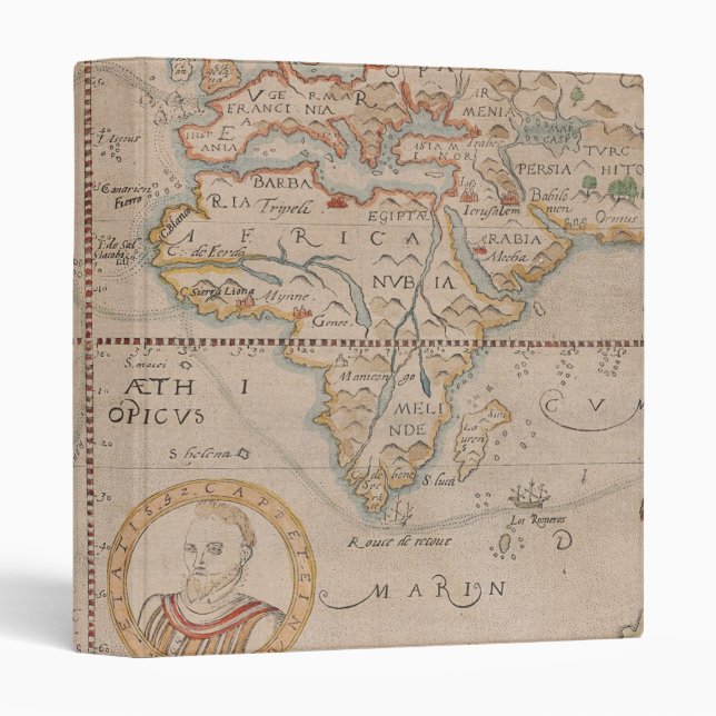 Classeur Carte de la circumnavigation de Drake du globe (Devant/Côté)