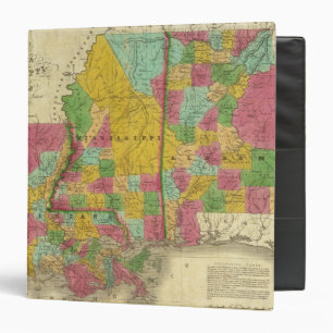 Classeur Carte de la Louisiane, du Mississippi et de l'Alab