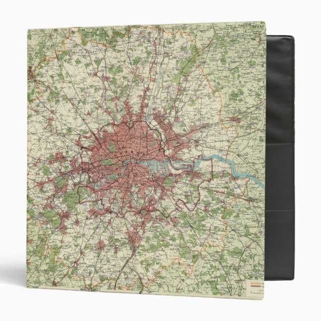 Classeur Carte de la région de Londres (Devant/Intérieur)