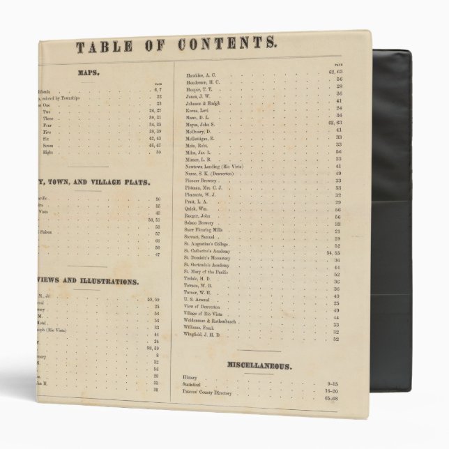 Classeur Carte de l'atlas du comté de Solano (Devant/Intérieur)