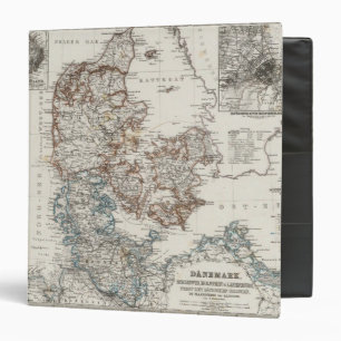 Classeur Carte de l'Atlas du Danemark avec 5 cartes d'entr