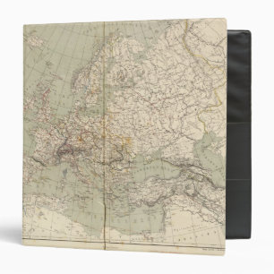 Classeur Carte de l'Atlas européen montrant les chemins de