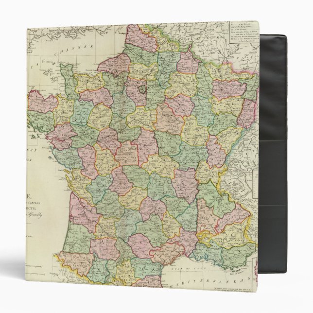 Classeur Carte de l'Atlas français avec les évêques (Devant/Intérieur)