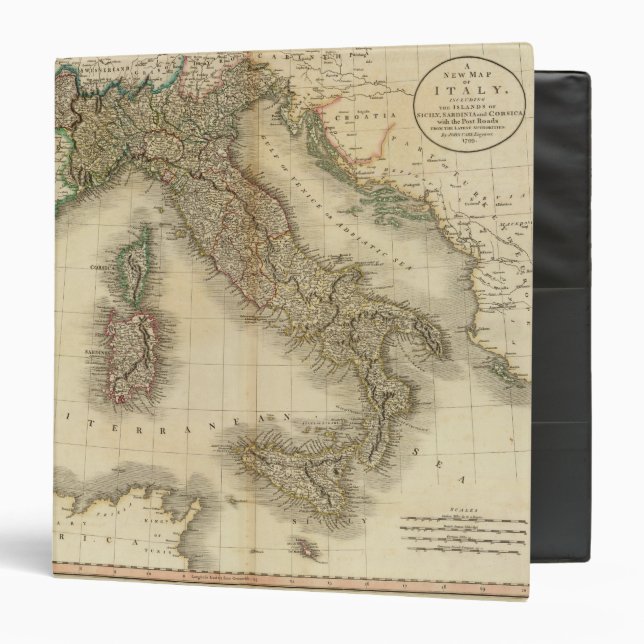 Classeur Carte de l'Atlas italien (Devant/Intérieur)