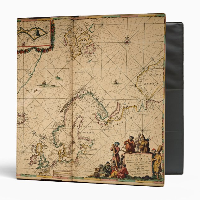 Classeur Carte de l'Europe du Nord (Devant/Intérieur)