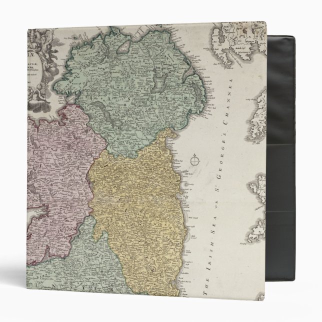 Classeur Carte de l'Irlande montrant les provinces d'Ulster (Devant/Intérieur)