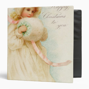 Classeur Carte de Noël dépeignant une fille avec un manch