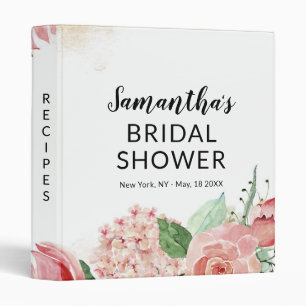 Classeur Carte de recette Fête des mariées florale Peach Wa