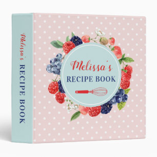 Classeur Carte de recettes Retro Mint Green Rose Cuisine Li