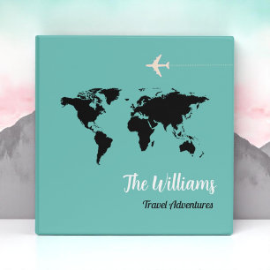 Classeur Carte de voyage WorldWide bleu pâle