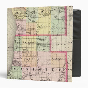 Classeur Carte des comtés de Benzie et Manistee, Michigan