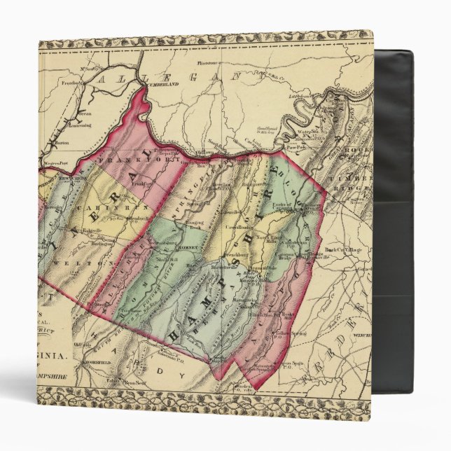 Classeur Carte des comtés de Mineral, Hampshire (Devant/Intérieur)