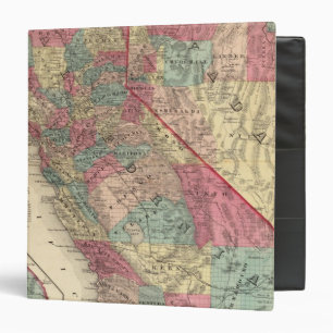 Classeur Carte des États de Californie et du Nevada