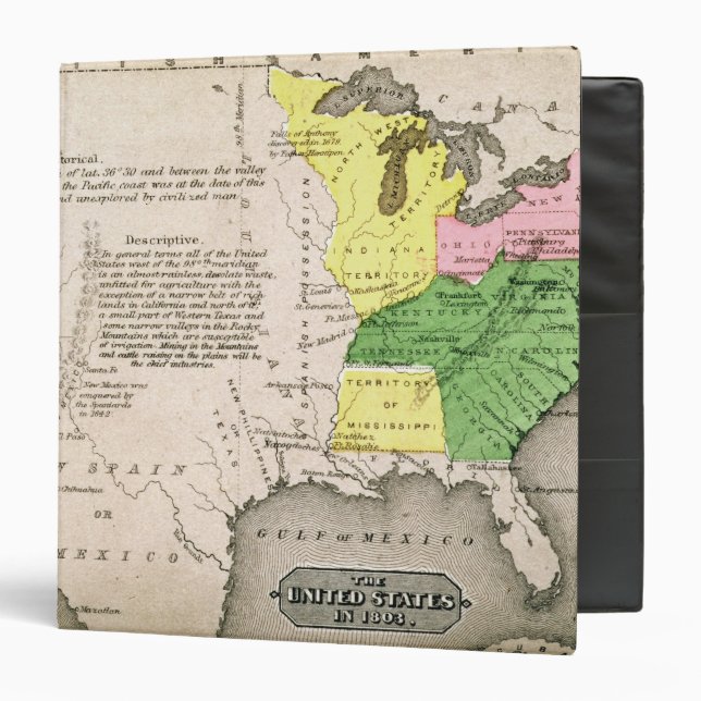 Classeur Carte des Etats-Unis (Devant/Intérieur)