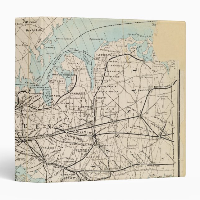 Classeur Carte des rois, Queens, Long Island (Devant/Côté)