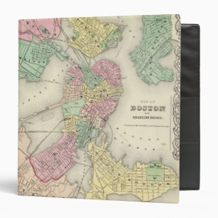Classeur Carte Des Villes De Boston Et Des Villes Adjacente