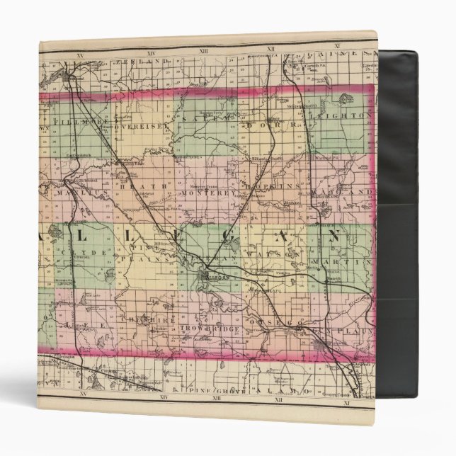 Classeur Carte du comté d'Allegan, Michigan (Devant/Intérieur)