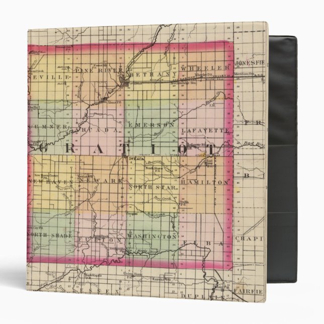 Classeur Carte du comté de Gratiot, Michigan (Devant/Intérieur)