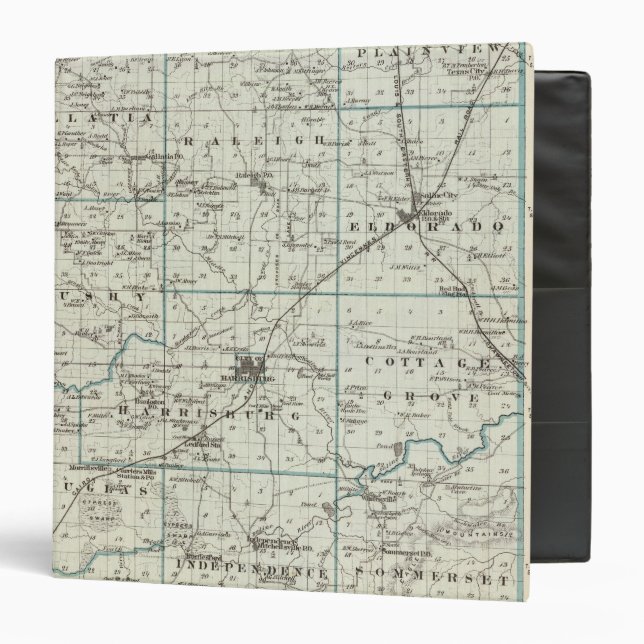 Classeur Carte du comté de Saline (Devant/Intérieur)