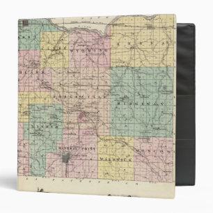 Classeur Carte du comté d'Iowa, État du Wisconsin