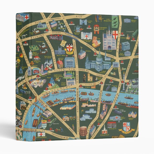 Classeur Carte du Daily Telegraph de Londres (Devant/Côté)