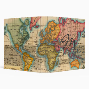 Classeur Carte du monde 1700s Antique
