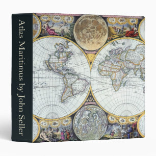 Classeur Carte du monde antique, Atlas Maritimus de John Se