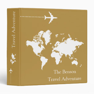 Classeur Carte du monde Aventures de voyage personnalisées