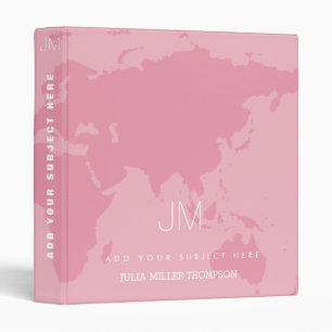 Classeur carte du monde féminin & beau rose
