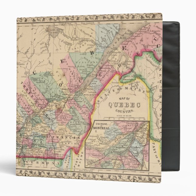 Classeur Carte du Québec par Mitchell (Devant/Intérieur)
