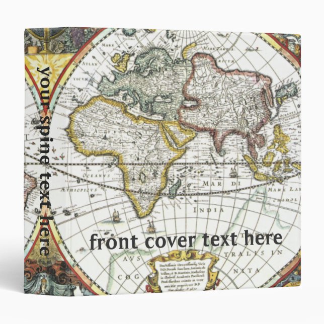 Classeur Carte du Vieux Monde antique par Hendrik Hondius,  (Devant/Côté)