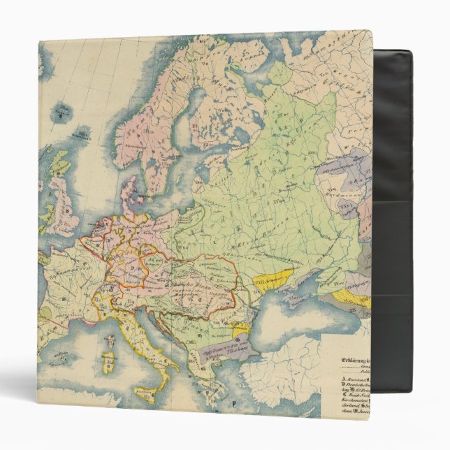 Classeur Carte ethnographique de l'Europe (Devant/Intérieur)