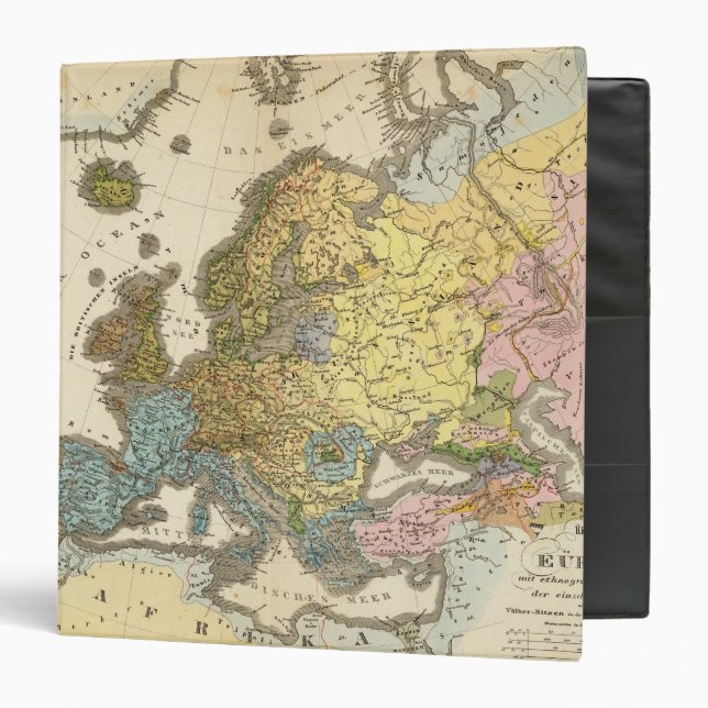 Classeur carte ethnographique de l'Europe (Devant/Intérieur)