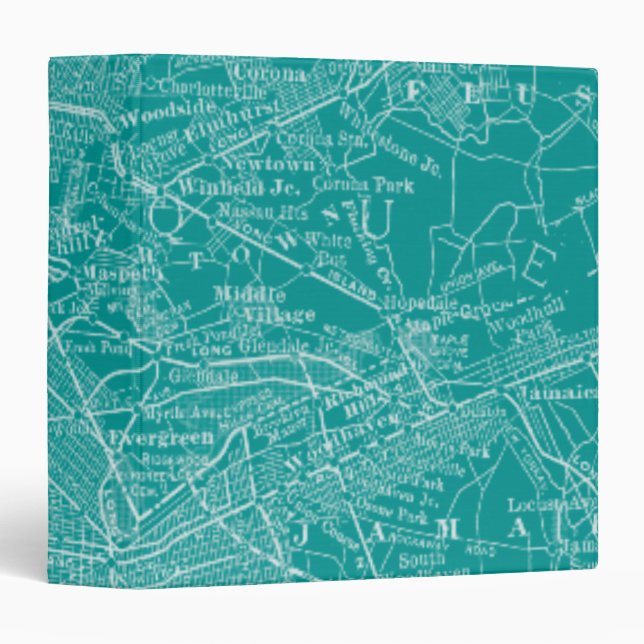 Classeur Carte graphique de New York (Devant/Côté)