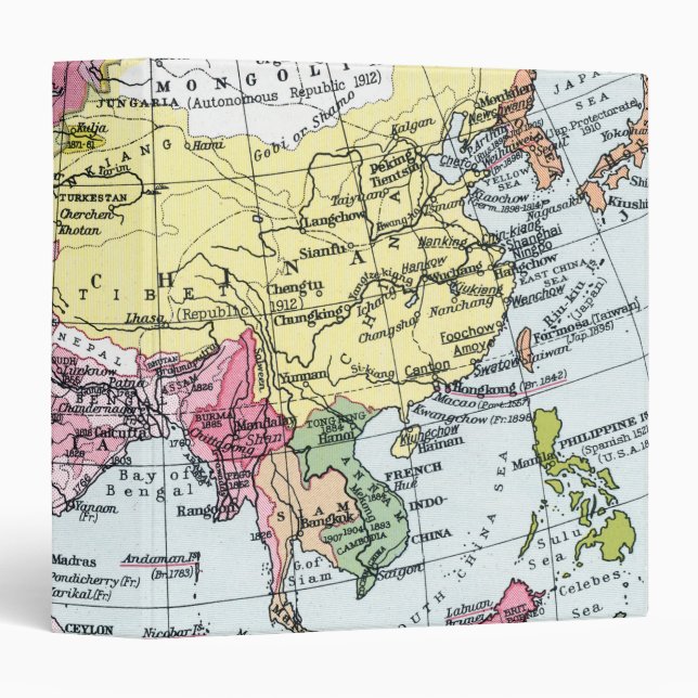 CLASSEUR CARTE : L'EUROPE EN ASIE (Devant/Côté)
