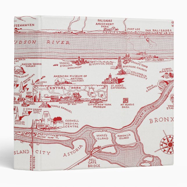 Classeur CARTE : MANHATTAN, c1935 (Devant/Côté)