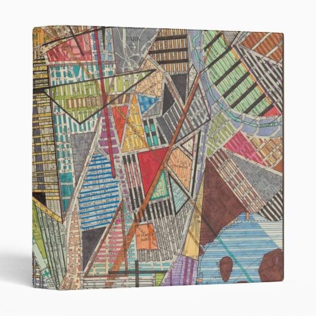 Classeur Carte moderne de New York I (Devant/Côté)