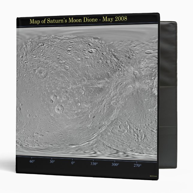 Classeur Carte mondiale de la lune de Saturne Dione (Devant/Intérieur)