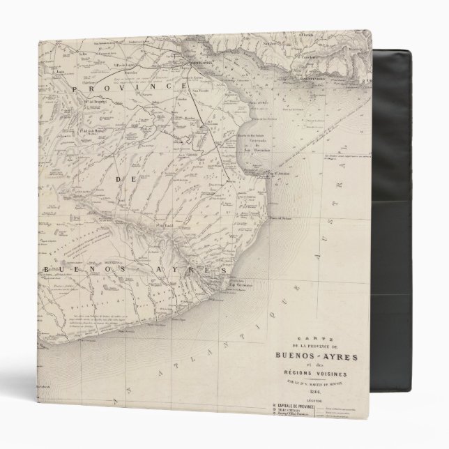Classeur Carte, province de Buenos Aires, régions voisines (Devant/Intérieur)