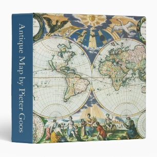 Classeur Carte vintage du Vieux Monde par Pieter Goos, 1666