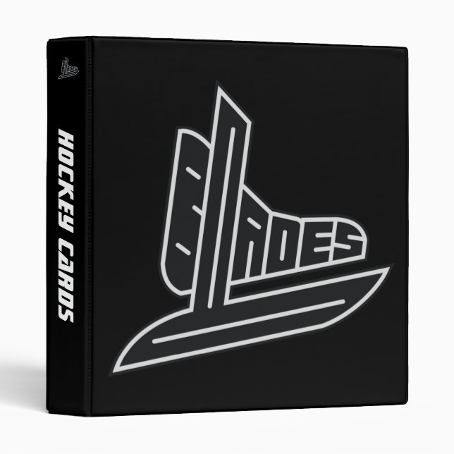 Classeur Cartes noires d'hockey de lames (Devant/Côté)