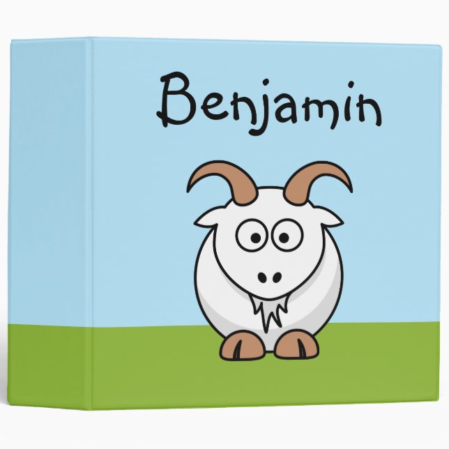 Classeur Carton de chèvre Cute Saanen pour les enfants (Devant/Côté)
