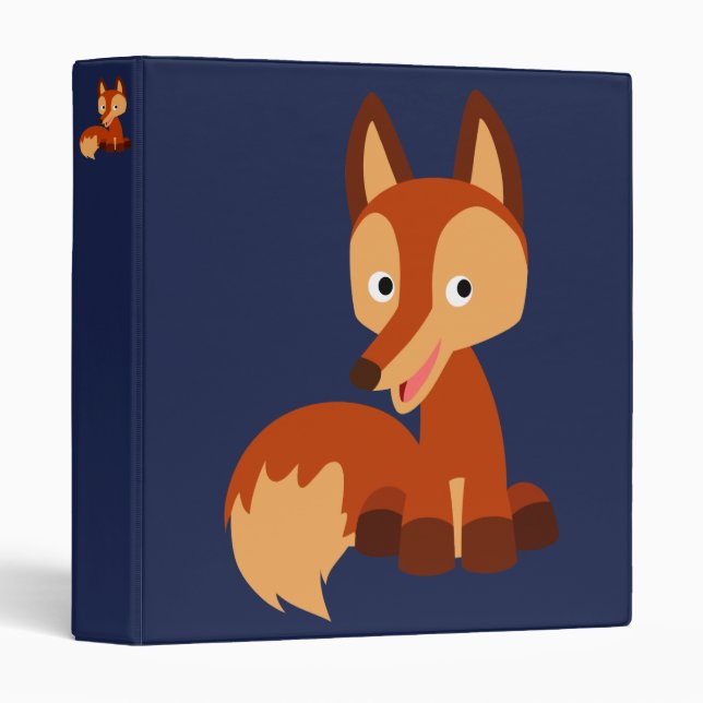 Classeur Cartoon Fox mignon (Devant/Côté)